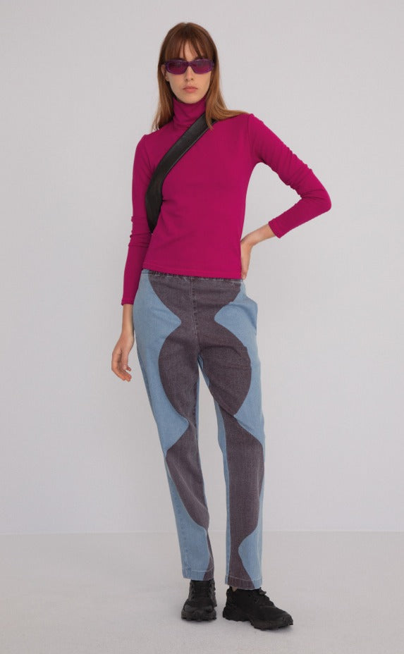 Pantalon Recto Trama Magenta