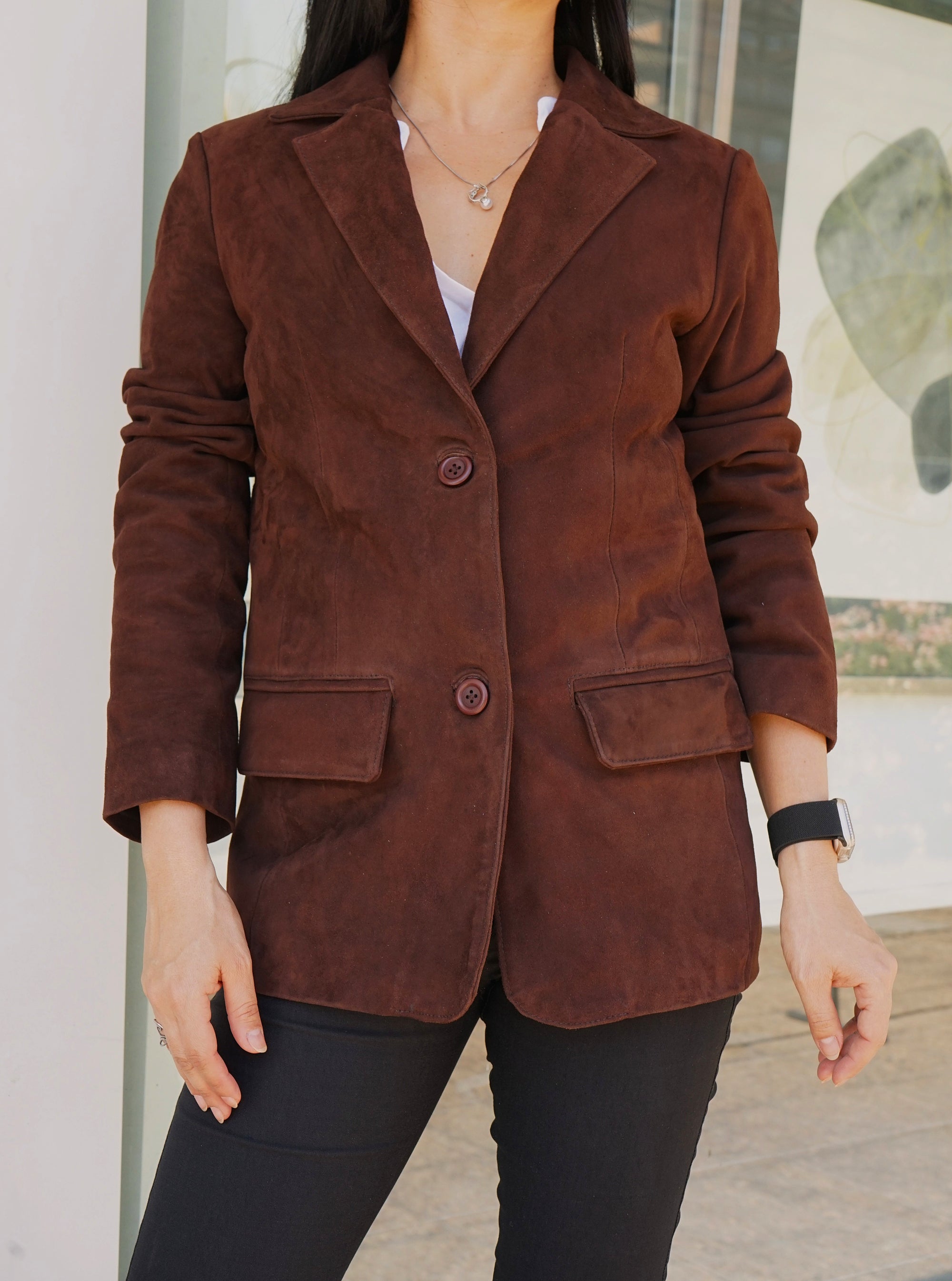 Blazer Aurora Gamuza Chocolate