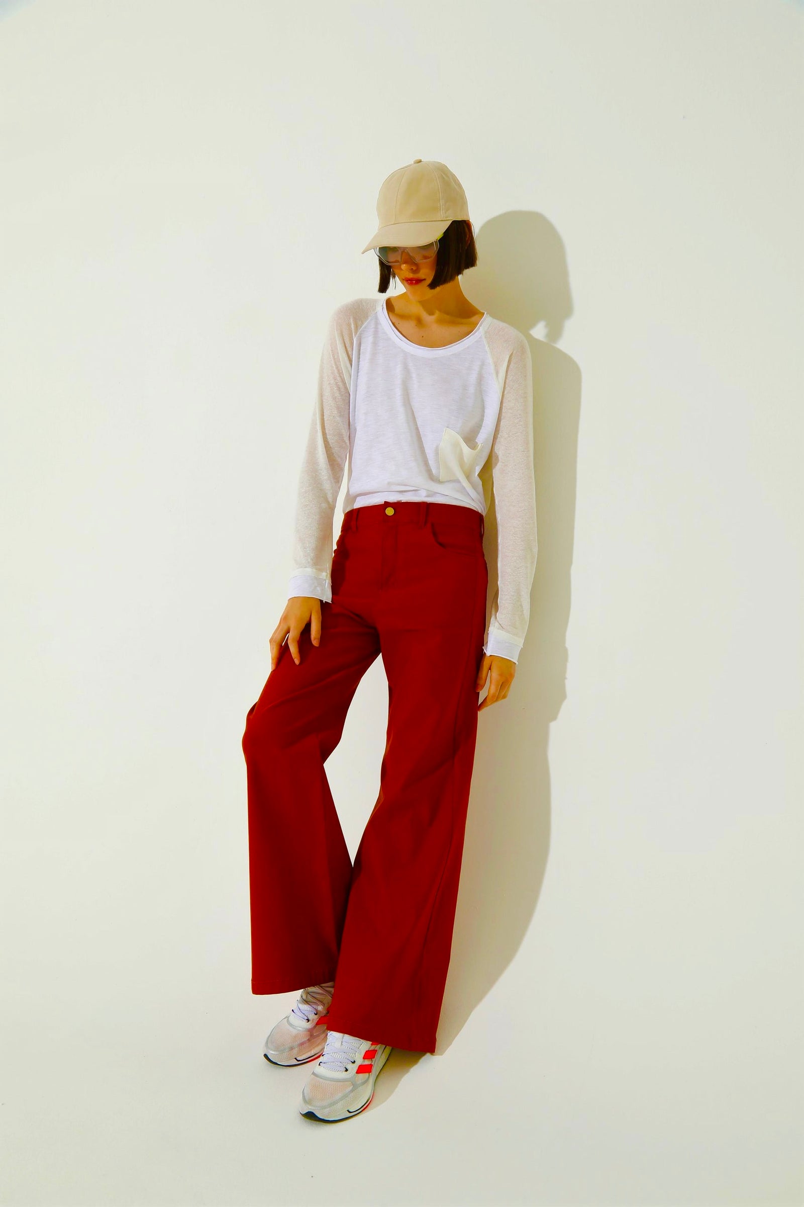 Pantalon Pata Ancha Bordo